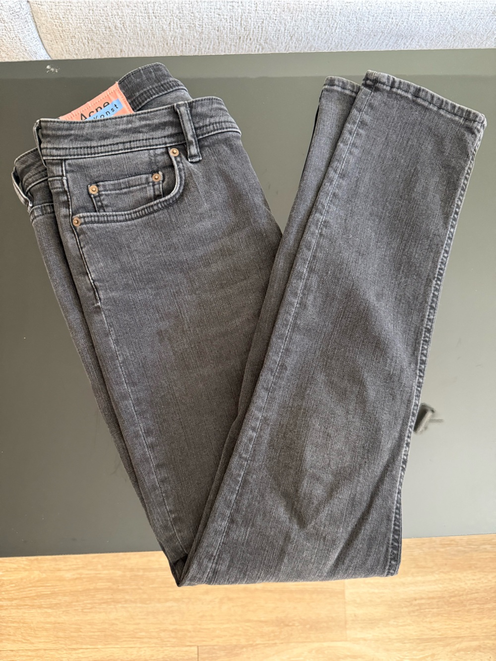 Acne studios washed black skinny jeans